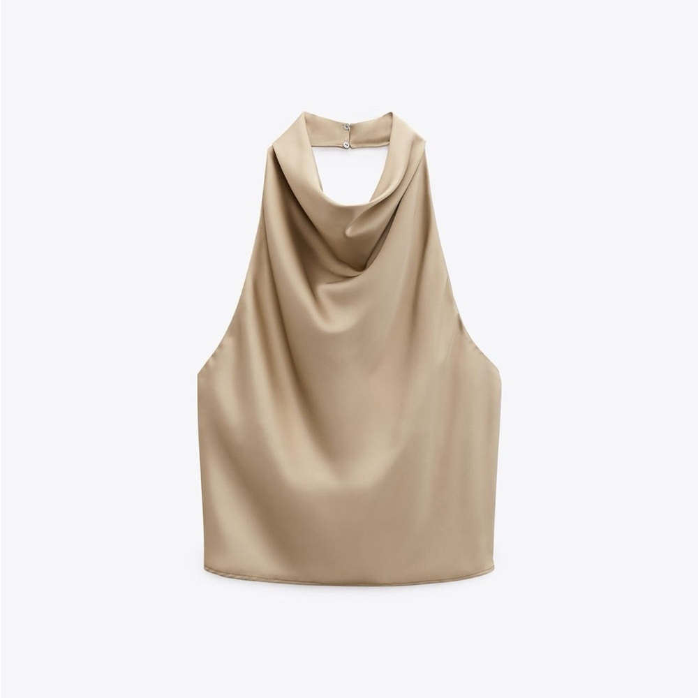 Zara Satin Effect Halter Top size XS